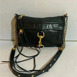 Rebecca Minkoff black leather satchel handbag